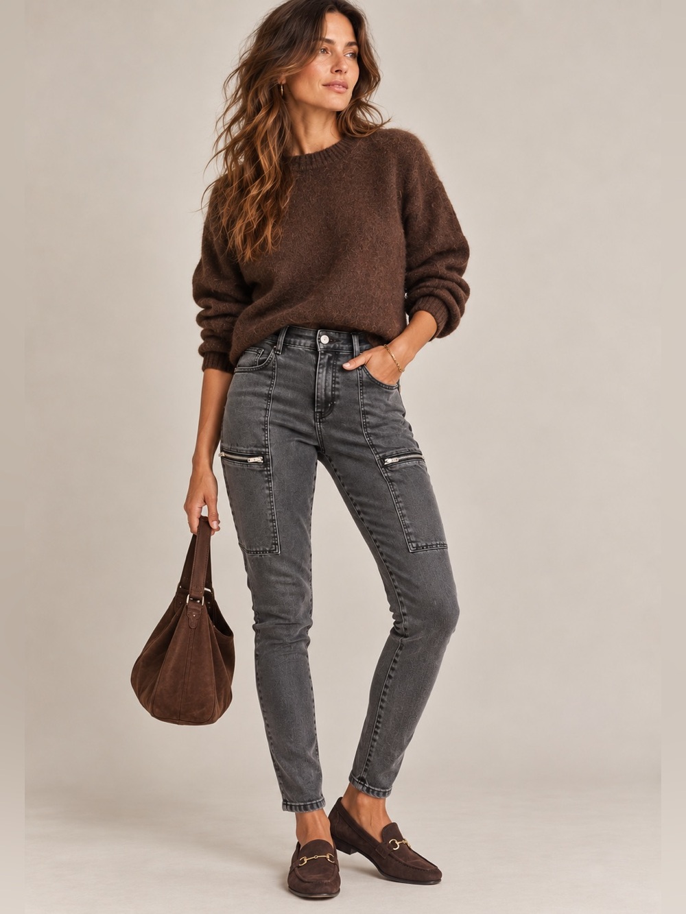 Pistola Hannah Cargo Skinny Pants Dark Grey Jeans Size 29 NWT